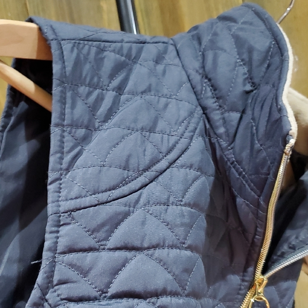 Black Rivet Blue Quilted Vest Lightweight Sleeveless - Picture 3 of 8
